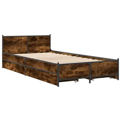 Obrázek produktu pro Rám postele se zásuvkami kouřový dub 75x190 cm kompozitní dřevo