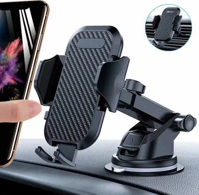 Produktbild von 2 Stück Handyhalter fürs Auto Handyhalterung Lüftung & Saugnapf Halterung 3 in 1 Universale KFZ Handyhalterung Smartphone Halterung
