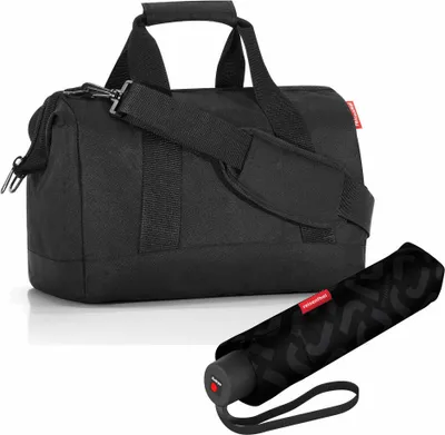 Image de reisenthel allrounder M avec umbrella pocket classic Set, sac de voyage, parapluie, Black, 18 L, 2 pcs.