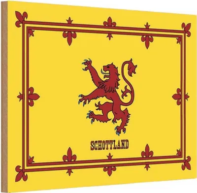Produktbild von vianmo Holzschild 12x18 cm Schottland Königswappen Flagge Fahne Wappen