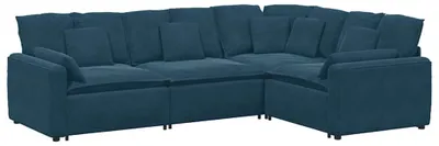 Immagine prodotto di vidaXL Divano modulare con cuscini in velluto blu