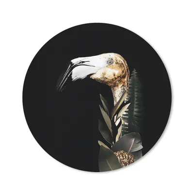Produktbild von MuchoWow® Mauspad Mousepad Flamingo - Blätter - Gold 20x20 cm - Mousepads - Maus Mat - Pad - Mausunterlage - Schreibtischmatte