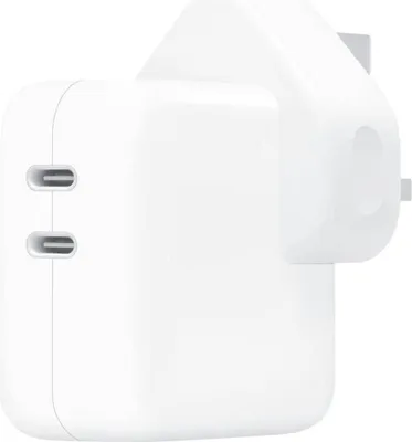 Obrázek produktu pro Originální USB-C napájecí adaptér UK – nabíječka – dvojitý USB-C konektor – 35 W – zástrčka pro Spojené království