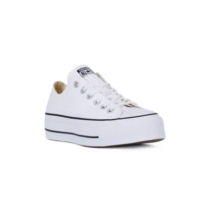 Produktbild von Converse Chuck Taylor All Star Lift Ox Frauen Schnürschuhe aus Segeltuch mit Plateau Weiß Schwarz – undefined / Weiß schwarz