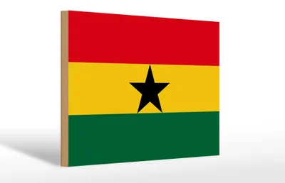 Produktbild von Holzschild Flagge Ghanas 30x20cm Flag of Ghana