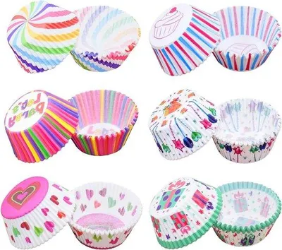 Image de Petits moules en papier en forme de tulipe, 300 pièces, colorés