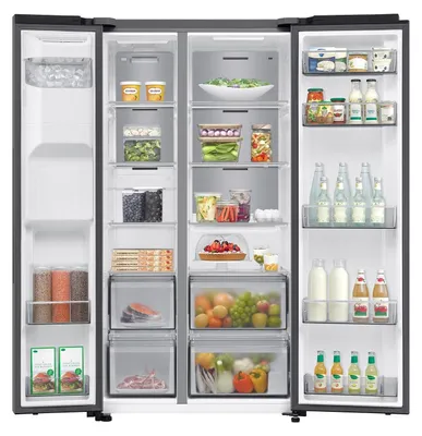 Produktbild von Samsung RS70F64KET, Freistehend, Amerikanische Tür, Edelstahl, 2 Tür(en), Innen, R600a