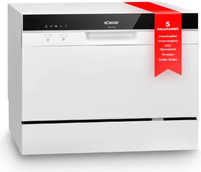 Zdjęcie produktu dla Bomann TSG 7404, Blat, Kompaktowy, Biały, Czarny, Przyciski, LED