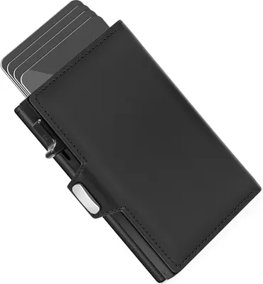 Image de Portefeuille pour hommes - Porte-cartes - Sécurisation de l'argent - Protection RFID - 10 compartiments pour cartes - Noir