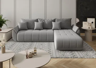 Obrázek produktu pro Rozkládací sedací souprava SERENITA 1 - ocelová šedá, pravý roh