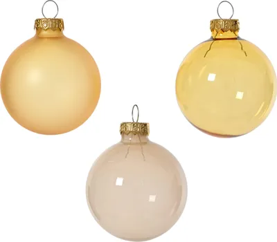 Produktbild von Weihnachtskugeln Glas 6cm 15 Stück - Gold Mix transparent
