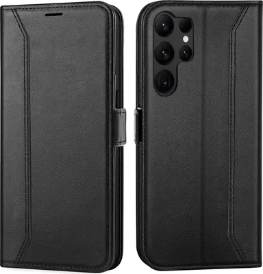 Immagine prodotto di Custodia per cellulare per Samsung Galaxy S23 Ultra cover flip case pieghevole custodia protettiva, nero
