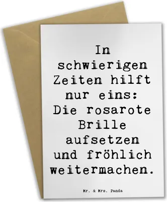 Produktbild von Mr. & Mrs. Panda babykarte Spruch Hoffnung in schwierigen Zeiten - Weiß - Geschenk, Grußkarte, Mut, Glücksmomente, Zitat, osterkarte, dankeskarten, Leichtigkeit, Gefühl