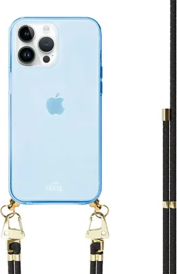 Produktbild von Black & Gold Cord Hülle Blue  - Kompatibel mit iPhone 14 Pro