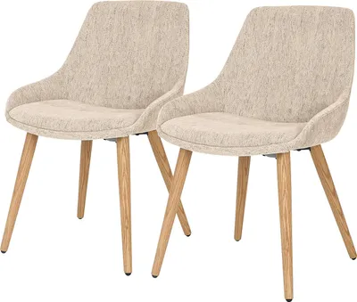 Produktbild von home24 Polsterstuhl - 2er-Set - Webstoff / Eiche Massiv