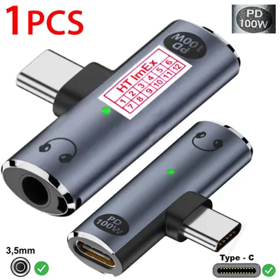 Produktbild von USB C Splitter Y Kopfhörer AUX Laden PD100W Adapter kompatibel mit iphone 15 und 16 Pro MAX