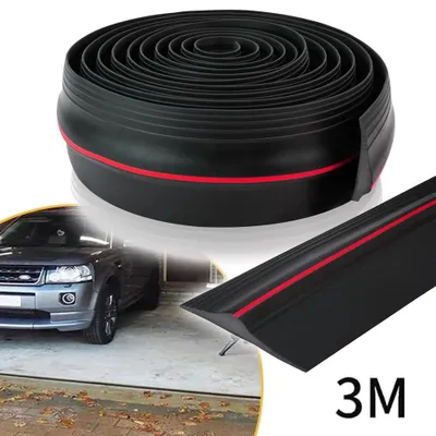 Image de Joint pour porte de garage - Joint pour seuil de porte - Caoutchouc - 3 mètres - Universel - Anti-courant d'air - Protection contre les intempéries
