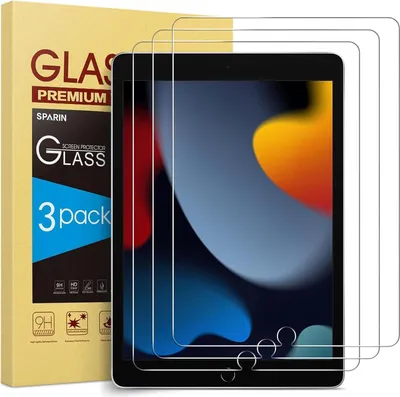 Image de SPARIN iPad 9e / 8e / 7e génération film de protection pack de 3 9H verre blindé 10,2 pouces 2021 2020