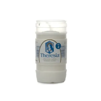 Obrázok produktu pre SVIEČKA VKLAD parafín Theresia 2dni 145g BIELA