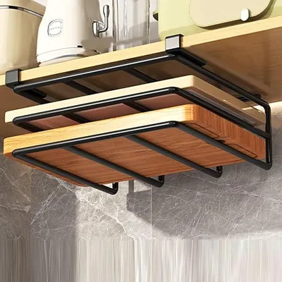 Obrázek produktu pro Kovovy organizšŠr na krš¢jecšª prkšŠnko 10,4x11,8x2,4'', prostorovš§ š²sporny dr?š¢k na krš¢jecšª prkšŠnko pod poli?ku, odolny stojan na ty?e na krš¢jecšª prkšŠnko na hrnce a poklice, ?erny