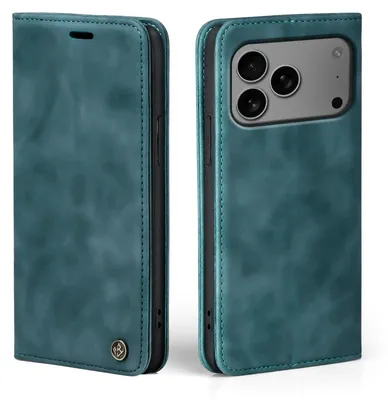 Produktbild von Handy Hülle für Apple iPhone 17 Pro Klapphülle Bookcase Flip Cover Handy Tasche Etui Farbe: Petrol