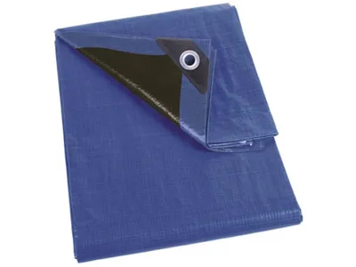 Produktbild von Perel Robuste Abdeckplane 10 x 12 m aus 140 g/m² Polyester, rechteckige Plane mit 44 Ösen und