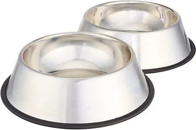 Produktbild von Famanu Futternapf Set 2er - Edelstahl, rutschfest, spülmaschinengeeignet