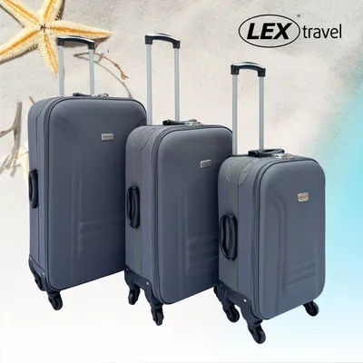 Produktbild von Reisekoffer Stoffkoffer Trolley Set 3 tlg. Rollkoffer Travel Gepäck Hangepäck Dunkelgrau
