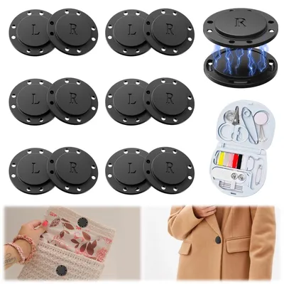 Zdjęcie produktu dla 6 par magnetycznych zatrzasków do szycia