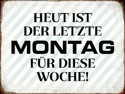 Produktbild von vianmo Holzschild 30x40 cm heute ist der letzte Montag