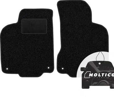Produktbild von moto-MOLTICO Vorne Fußmatten Auto Velours Autoteppiche Schwarz Automatten Set 2-teilig passend für VW Polo III FL 1999-2001