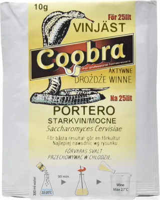 Produktbild von Aktive Weinhefe COOBRA PORTERO 10g, Wein Hefe, Hefe für Wein