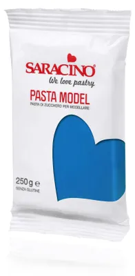Produktbild von Saracino Pasta Model 250 g blau - blu - Modellliermasse mit Kakaobutter