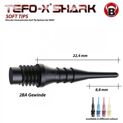 Produktbild von Bull´s Tefo-X Shark Softtip Dart Spitzen für E-Dart, Farbe:weiß