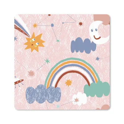 Produktbild von MuchoWow® Mauspad Mousepad Regenbogen - Kind - Wolken 20x20 cm - Mousepads - Maus Mat - Pad - Mausunterlage - Desk Mat - Bureauartikeln