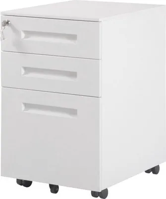 Image de Table de chevet moderne en métal blanc avec tiroirs