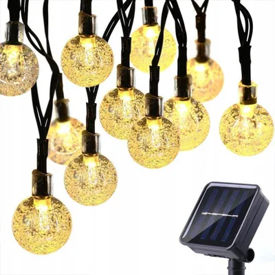 Zdjęcie produktu dla GIRLANDA SOLARNA Lampki Ogrodowe 40LED Wiszące 6m Na Balkon 4411