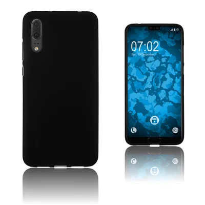 Produktbild von PhoneNatic Case kompatibel mit Huawei P20 - schwarz Silikon Hülle matt Cover