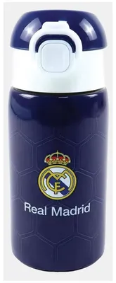 Produktbild von Real Madrid Blue Aluminium Trinkflasche mit Strohhalm 500 ml