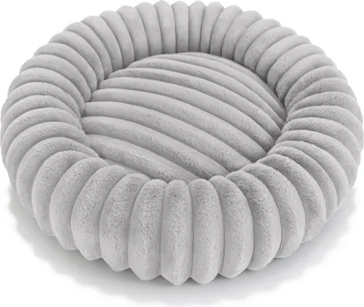 Produktbild von Domarex Rundes Hundebett Weich Waschbar Komfortabel Robust, Grau 60x60cm
