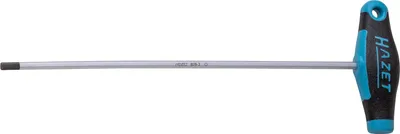 A T-handle hex key tool is shown against a white background.