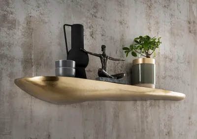 Produktbild von Wandregal 111cm "Stone" Alu bronzegold