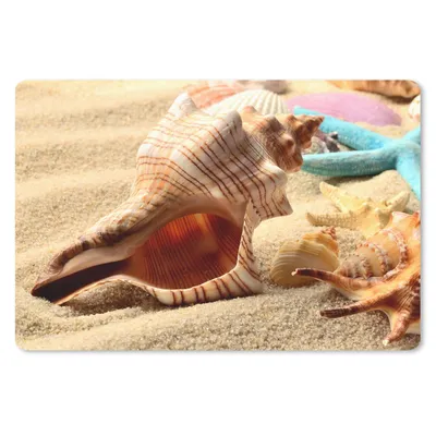 Produktbild von MuchoWow® Schreibtischunterlage Seesterne - Muscheln - Sand - Strand 60x40 cm - XXL Mauspad - Großes Mauspad