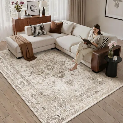 Productafbeelding van Vintage tapijt, beige, 160x230 cm