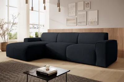 Image de AX LIVING Canapé en L Didim mini gris foncé, 310 cm de large, élégant