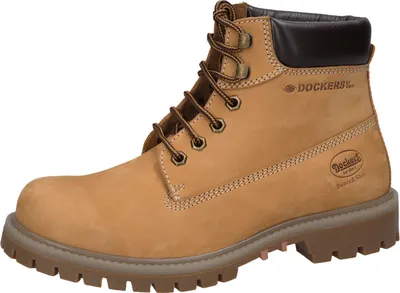 A single brown Dockers by Gerli boot is shown against a white background.