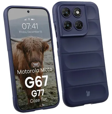Produktbild von Robuste Handyhülle für Motorola Moto G67 5G / G77 5G, Bizon Case Tur, Dunkelblau