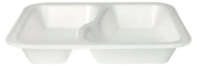 Produktbild von 100 Siegelschalen, XPS 2-geteilt 1000 ml 4,2 cm x 21,2 cm x 24,7 cm weiss laminiert