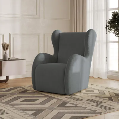 Produktbild von Masseno Polstersessel MASTI Q, Minimalistischer Loungesessel ergonomisch, Grau