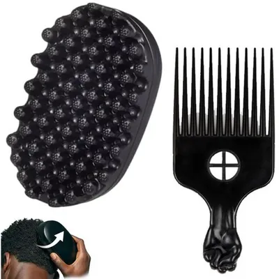 Produktbild von Haarbürste für lockiges Haar - Antiklit-Bürste - Stahlnadel-Kamm - Ergonomischer Griff - Für alle Haartypen
